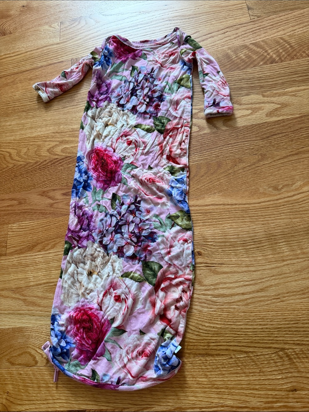 Posh Peanut Baby Floral Nightgown with zipper closure - 0-3 months